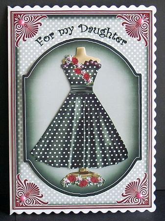 Black Red Dotty My Daughter 7x5inch Fashion Topper by Joyce Watson