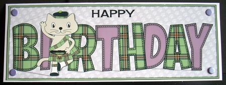 Highland Fling Max the Cat Birthday Large Dl 2 by Joyce Watson