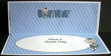 Highland Fling Max the Cat Birthday Large Dl 3 Insert by Joyce Watson