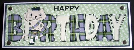 Highland Fling Max the Cat Birthday Large Dl by Joyce Watson