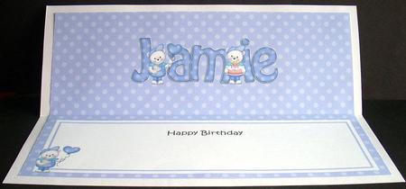 Birthday Jamie Teddies Matching Large Dl Insert by Joyce Watson