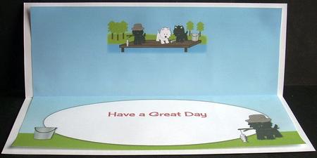 Jazz the Dog & Friends Fishing Large Dl Insert by Joyce Watson