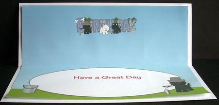 Fishing Jazz Dogs Birthday Large Dl Insert by Joyce Watson