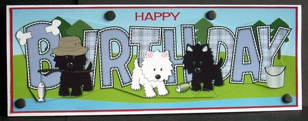 Fishing Jazz Dogs Birthday Large Dl by Joyce Watson