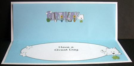 White Jazz the Dog in the Garden Birthday Large Dl Insert by Joyce Watson