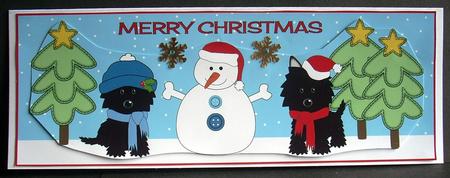 Christmas Jazz Dogs & Snowman Large Dl by Joyce Watson