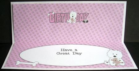 Jazz the Dog with Teddy Birthday Large Dl 2 Insert by Joyce Watson