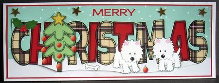 Playful Jazz Dogs Christmas Large Dl by Joyce Watson