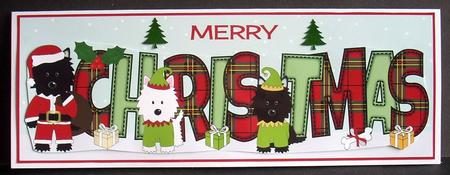 Santa Jazz the Dog & Elves Christmas Large Dl by Joyce Watson