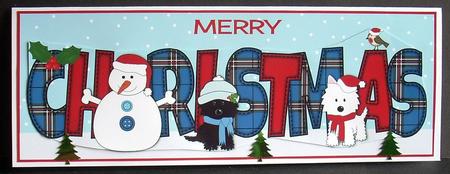 Jazz Dogs & Snowman Christmas Large Dl by Joyce Watson