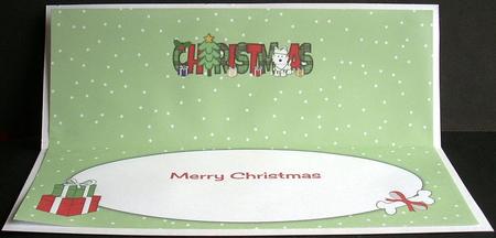 Mischievous Jazz Dog Christmas Large Dl Insert by Joyce Watson