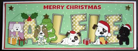 Christmas Dogs Alfie Large Dl by Joyce Watson