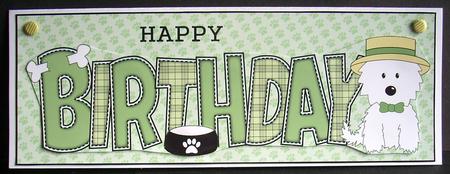 Smart White Jazz the Dog Birthday Large Dl by Joyce Watson