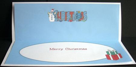 Snowman with Lights Christmas Large Dl Insert by Joyce Watson