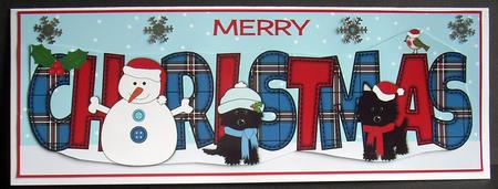 Jazz Dogs & Snowman Christmas Large Dl 3 by Joyce Watson
