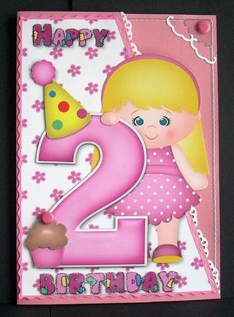Girls 2nd Birthday Over the Edge and Decoupage by Joyce Watson