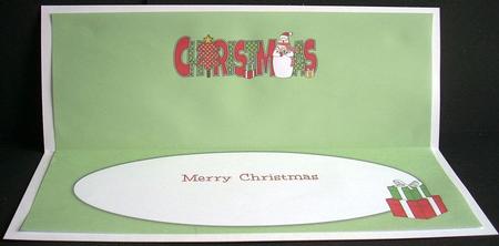 Snowman with Presents Christmas Large Dl Insert by Joyce Watson