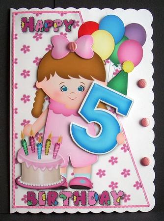 Girls 5th Birthday Over the Edge and Decoupage by Joyce Watson