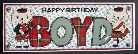 Bagpiper & Highland Fling Max the Cat Boyd Large Dl by Joyce Watson