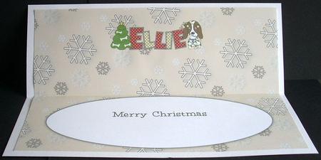 Kosmo the Dog Christmas Ellie Large Dl Insert by Joyce Watson