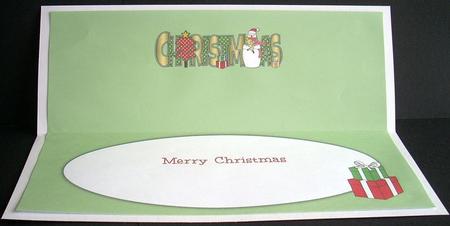 Snowman with Tree Christmas Large Dl Insert by Joyce Watson