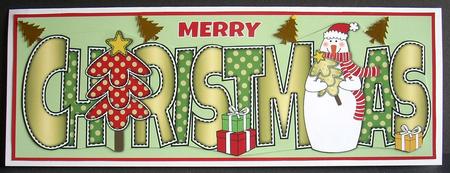 Snowman with Tree Christmas Large Dl by Joyce Watson