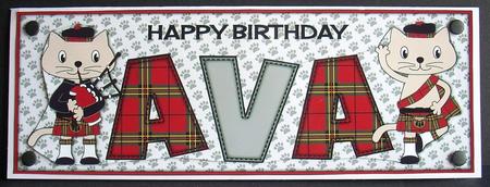 Bagpiper & Highland Fling Max the Cat Ava Large Dl by Joyce Watson