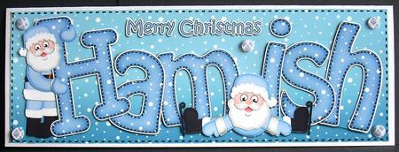 Xmas Large Dl Hamish Quick Card N 3D Decoupage by Joyce Watson
