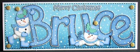 Xmas Large Dl Bruce Quick Card N 3D Decoupage by Joyce Watson