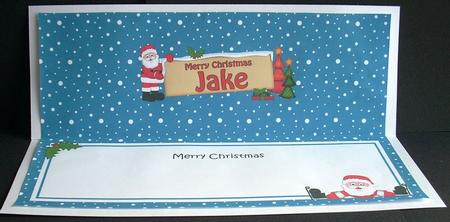 Xmas Jake Santa Signpost Large Dl Matching Insert by Joyce Watson