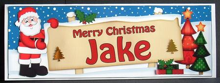 Xmas Jake Santa Signpost Large Dl Easicut Decoupage by Joyce Watson