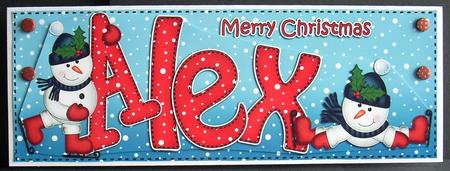 Merry Christmas Alex Large Dl & 3D Decoupage by Joyce Watson