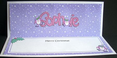 Merry Christmas Sophie Penguins Matching Large Dl Insert by Joyce Watson