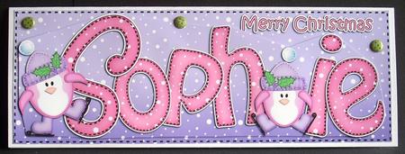 Merry Christmas Sophie Penguins Large Dl & 3D Decoupage by Joyce Watson