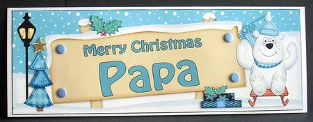 Xmas Papa Polar Bear Signpost Large Dl Easicut 3D Decoupage by Joyce Watson