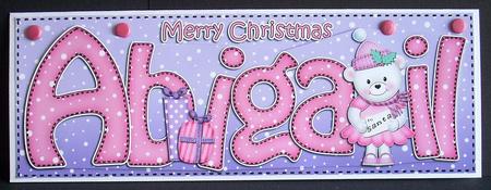 Merry Christmas Abigail Teddy Tess Large Dl & 3D Decoupage by Joyce Watson