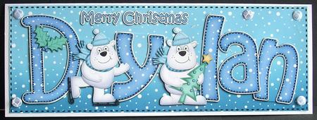 Xmas Large Dl Dylan Quick Card with 3D Decoupage by Joyce Watson