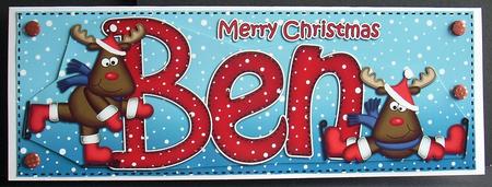 Xmas Ben Rudolph Large Dl & 3D Decoupage by Joyce Watson