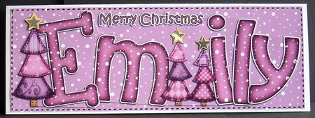 Merry Christmas Emily Xmas Trees Large Dl & 3D Decoupage by Joyce Watson
