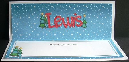 Merry Christmas Lewis Xmas Trees Matching Large Dl Insert by Joyce Watson