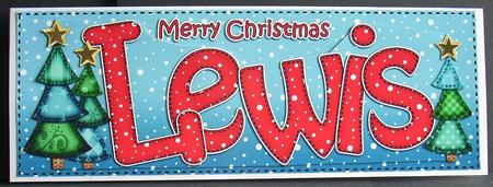 Merry Christmas Lewis Xmas Trees Large Dl & 3D Decoupage by Joyce Watson