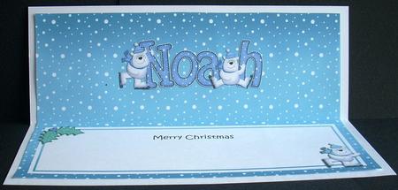 Merry Christmas Noah Polar Bears Matching Large Dl Insert by Joyce Watson