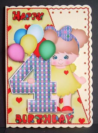 Girls 4th Birthday Over the Edge and Decoupage by Joyce Watson