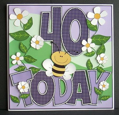 'any Age' with Flowers & Bees Purple Shades Card Kit by Joyce Watson