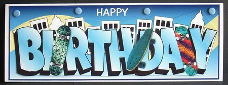 Skateboarding Birthday Large Dl by Joyce Watson
