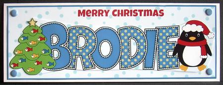Eddie the Penguin Brodie Large Dl by Joyce Watson