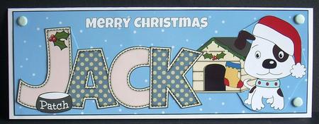 Patch the Dog Christmas Jack Large Dl by Joyce Watson