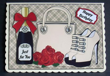 Handbag, Shoes, Roses & Bubbly by Joyce Watson