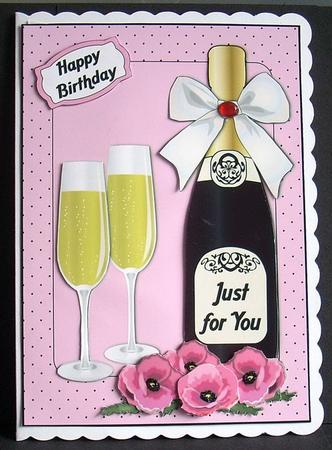 Pink Poppies & Bubbly by Joyce Watson