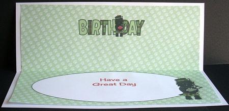 Bagpiper Jazz Dog Green Tartan Birthday Large Dl 4 Insert by Joyce Watson
